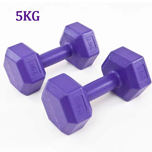 5Kg Hexagonal Dumbbell Dumbbell Household Fitness Equipment