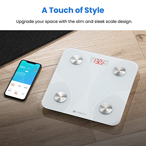 Etekcity Smart Scale for Body Weight FSA HSA Store Eligible, Bathroom Digital Weighing Scale with BMI, Body Fat, Muscle Mass, Accurate Bluetooth Home User Health Equipment Sync Apps