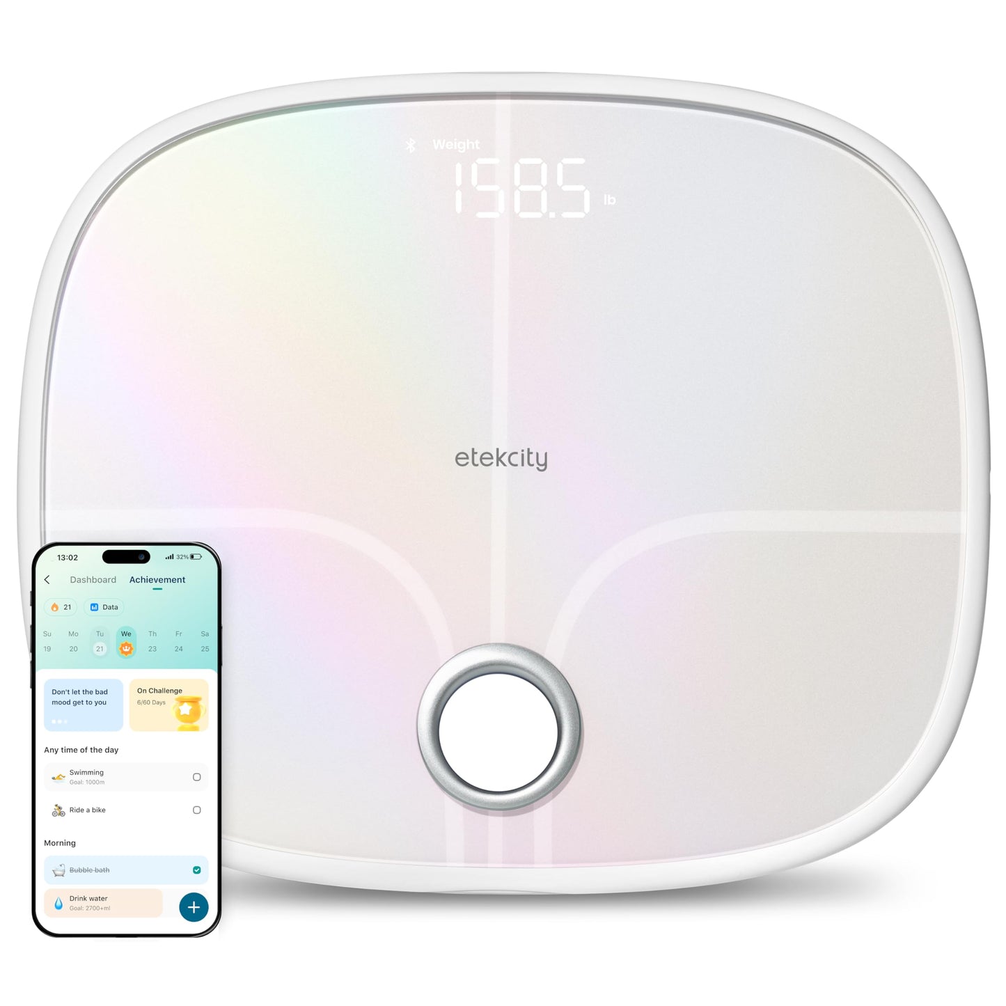 Etekcity Smart Scale for Body Weight FSA HSA Store Eligible, Bathroom Digital Weighing Scale with BMI, Body Fat, Muscle Mass, Accurate Bluetooth Home User Health Equipment Sync Apps