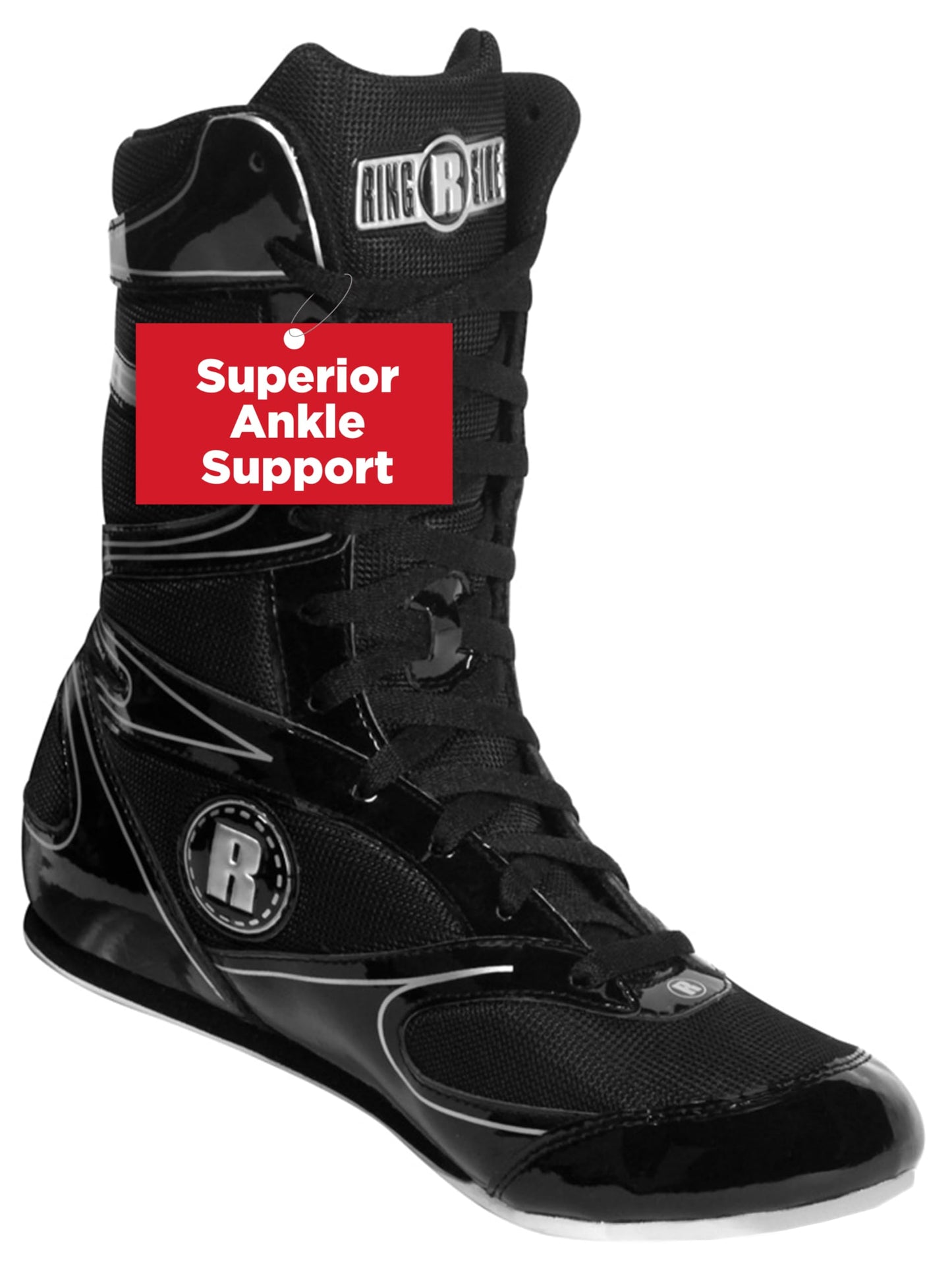 Ringside Undefeated Boxing Shoes, Synthetic Leather Shoes for Men and Women, Lightweight, High-Top Ankle Shoes for Boxing, Workout, Training, and Competition, Available in Different Sizes (2-13)